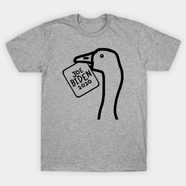 Portrait of a Goose with Stolen Joe Biden Sign Outline T-Shirt by ellenhenryart